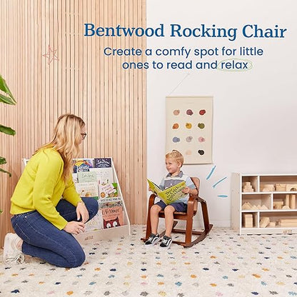 ECR4Kids Bentwood Rocking Chair, Kids Furniture, Dark Walnut